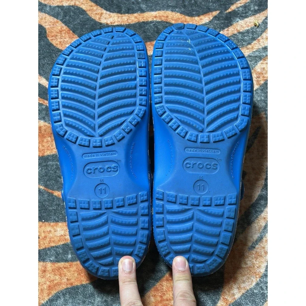 Crocs Vineyard Vines Blue American Flag Whale Clog Men's Size 11 With (9) Charms